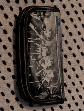 The Beatles Black & White Leather Logo Wallet